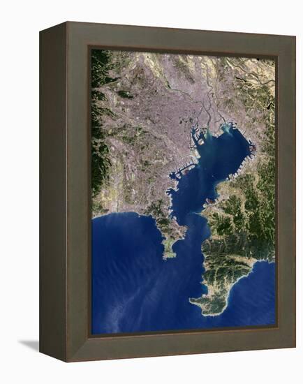 Tokyo, Satellite Image-PLANETOBSERVER-Framed Premier Image Canvas