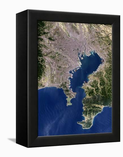 Tokyo, Satellite Image-PLANETOBSERVER-Framed Premier Image Canvas