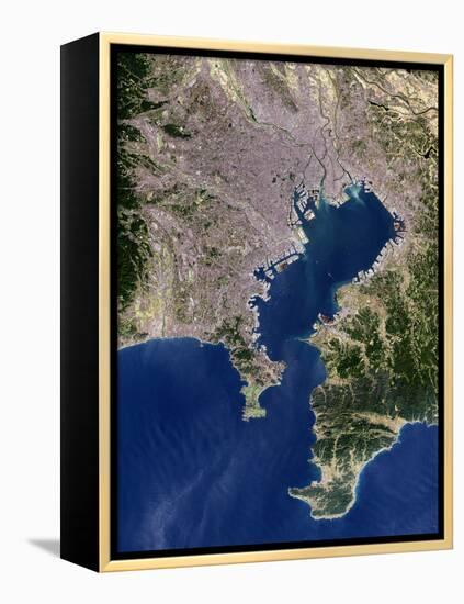 Tokyo, Satellite Image-PLANETOBSERVER-Framed Premier Image Canvas