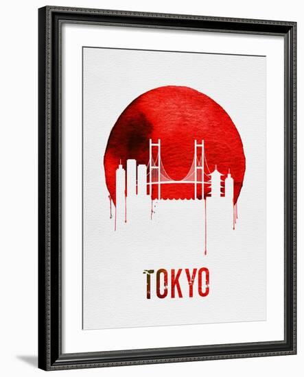 Tokyo Skyline Red-null-Framed Art Print