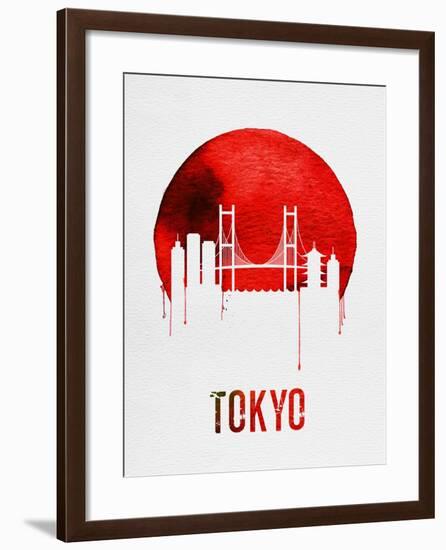 Tokyo Skyline Red-null-Framed Art Print