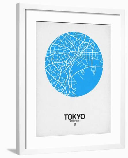 Tokyo Street Map Blue-NaxArt-Framed Art Print