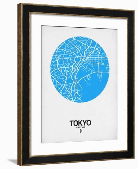 Tokyo Street Map Blue-NaxArt-Framed Art Print