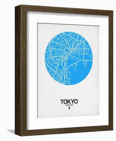 Tokyo Street Map Blue-NaxArt-Framed Art Print