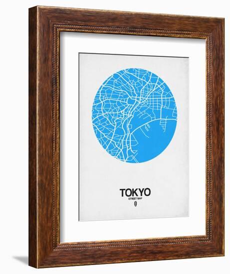 Tokyo Street Map Blue-NaxArt-Framed Art Print