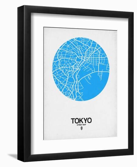 Tokyo Street Map Blue-NaxArt-Framed Art Print