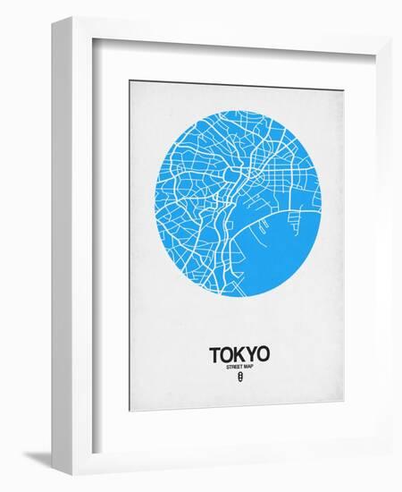 Tokyo Street Map Blue-NaxArt-Framed Art Print