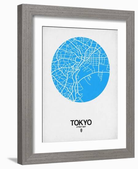 Tokyo Street Map Blue-NaxArt-Framed Art Print