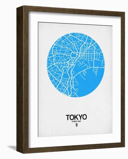 Tokyo Street Map Blue-NaxArt-Framed Art Print