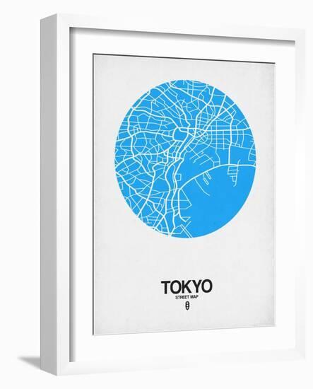 Tokyo Street Map Blue-NaxArt-Framed Art Print