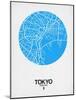 Tokyo Street Map Blue-null-Mounted Art Print