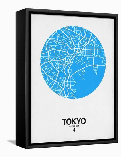 Tokyo Street Map Blue-null-Framed Stretched Canvas