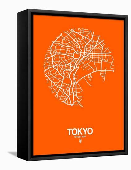 Tokyo Street Map Orange-NaxArt-Framed Stretched Canvas