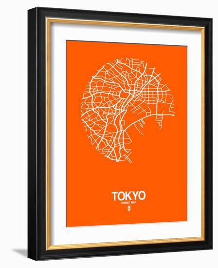 Tokyo Street Map Orange-NaxArt-Framed Art Print