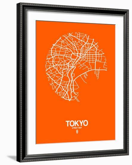 Tokyo Street Map Orange-NaxArt-Framed Art Print