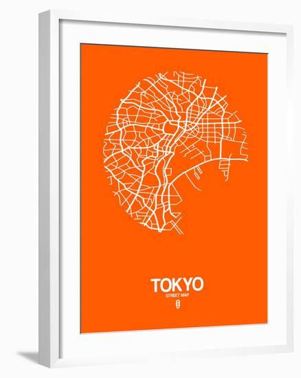 Tokyo Street Map Orange-NaxArt-Framed Art Print