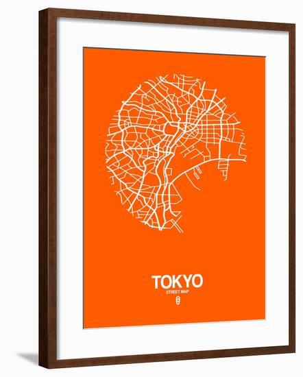 Tokyo Street Map Orange-NaxArt-Framed Art Print