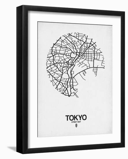 Tokyo Street Map White-null-Framed Art Print