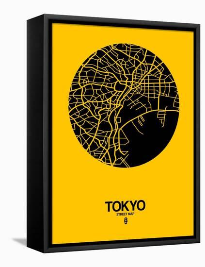 Tokyo Street Map Yellow-NaxArt-Framed Stretched Canvas