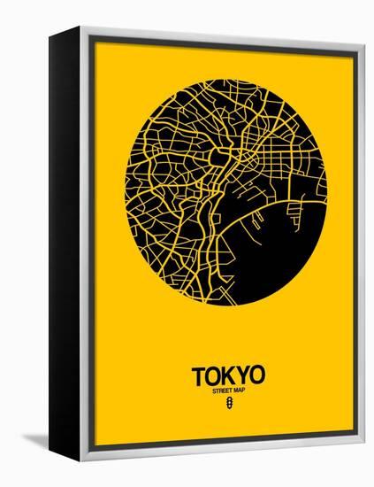 Tokyo Street Map Yellow-NaxArt-Framed Stretched Canvas