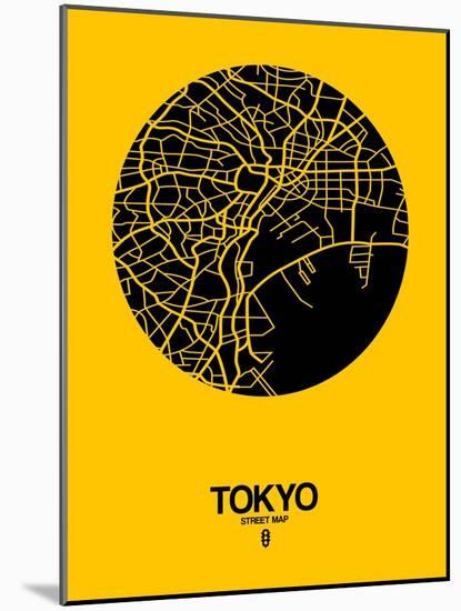 Tokyo Street Map Yellow-NaxArt-Mounted Art Print