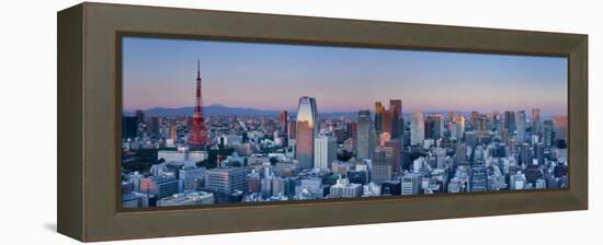 Tokyo Tower and Mt; Fuji from Shiodome, Tokyo, Japan-Jon Arnold-Framed Premier Image Canvas