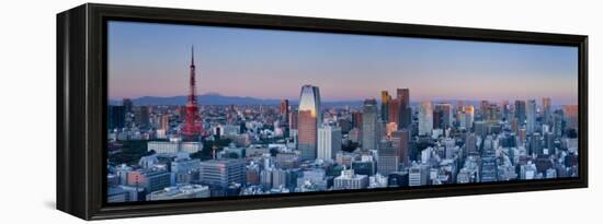 Tokyo Tower and Mt; Fuji from Shiodome, Tokyo, Japan-Jon Arnold-Framed Premier Image Canvas