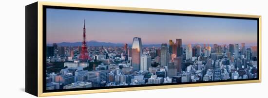Tokyo Tower and Mt; Fuji from Shiodome, Tokyo, Japan-Jon Arnold-Framed Premier Image Canvas