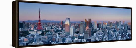 Tokyo Tower and Mt; Fuji from Shiodome, Tokyo, Japan-Jon Arnold-Framed Premier Image Canvas