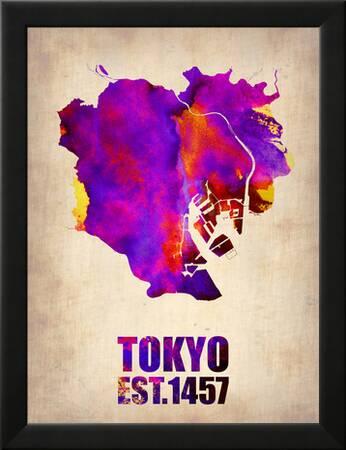 Tokyo Watercolor Map 2 Art Print Naxart Art Com
