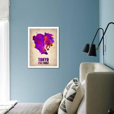 Tokyo Watercolor Map 2 Art Print Naxart Art Com
