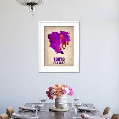 Tokyo Watercolor Map 2 Art Print Naxart Art Com