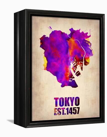 Tokyo Watercolor Map 2-NaxArt-Framed Stretched Canvas