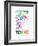 Tokyo Watercolor Street Map-NaxArt-Framed Art Print