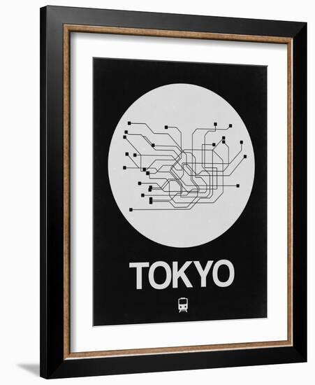 Tokyo White Subway Map-NaxArt-Framed Art Print