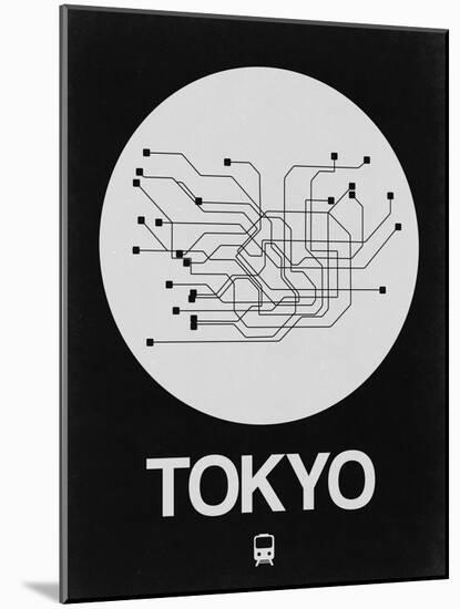 Tokyo White Subway Map-NaxArt-Mounted Art Print