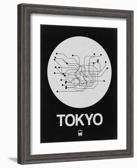 Tokyo White Subway Map-NaxArt-Framed Art Print