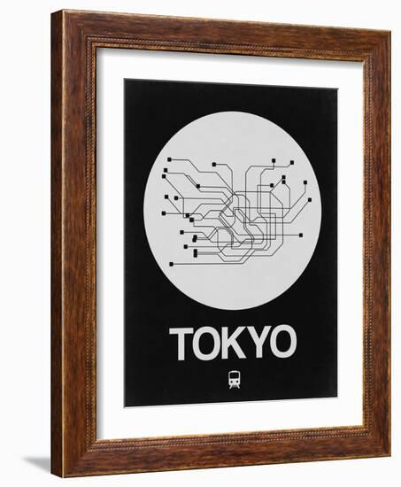 Tokyo White Subway Map-NaxArt-Framed Art Print