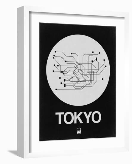 Tokyo White Subway Map-NaxArt-Framed Art Print