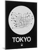 Tokyo White Subway Map-NaxArt-Mounted Art Print