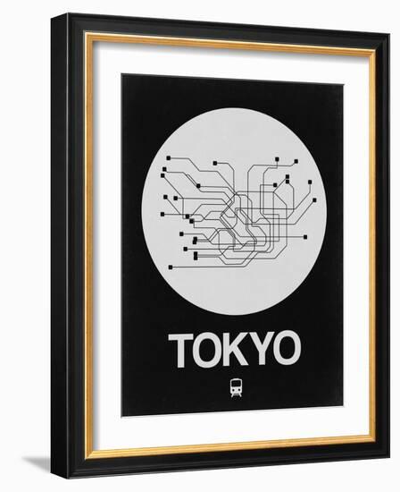 Tokyo White Subway Map-NaxArt-Framed Art Print