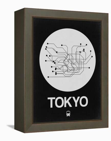 Tokyo White Subway Map-NaxArt-Framed Stretched Canvas