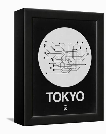 Tokyo White Subway Map-NaxArt-Framed Stretched Canvas