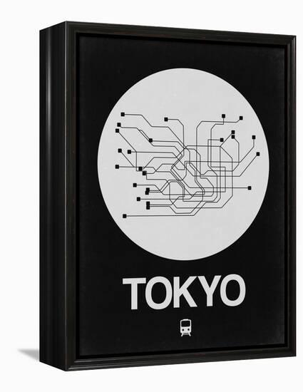 Tokyo White Subway Map-NaxArt-Framed Stretched Canvas