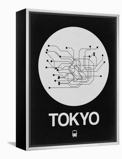 Tokyo White Subway Map-NaxArt-Framed Stretched Canvas