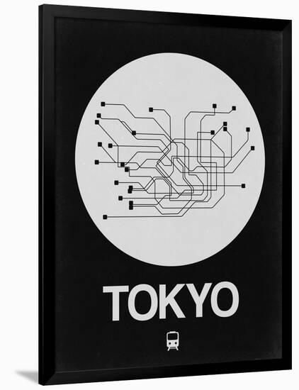 Tokyo White Subway Map-NaxArt-Framed Art Print