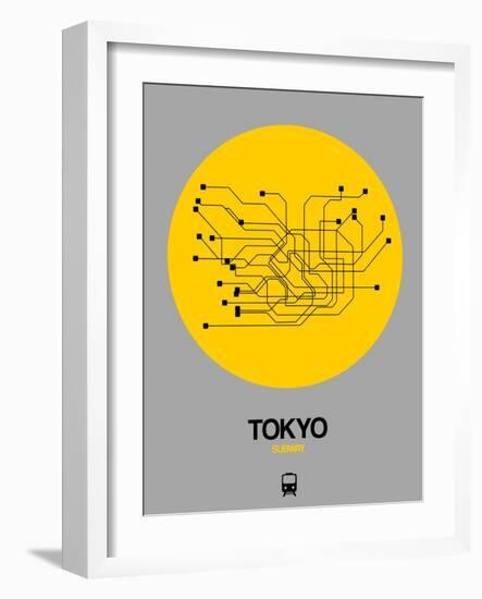 Tokyo Yellow Subway Map-NaxArt-Framed Art Print