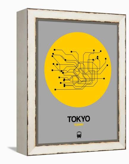 Tokyo Yellow Subway Map-NaxArt-Framed Stretched Canvas