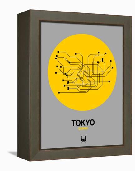 Tokyo Yellow Subway Map-NaxArt-Framed Stretched Canvas