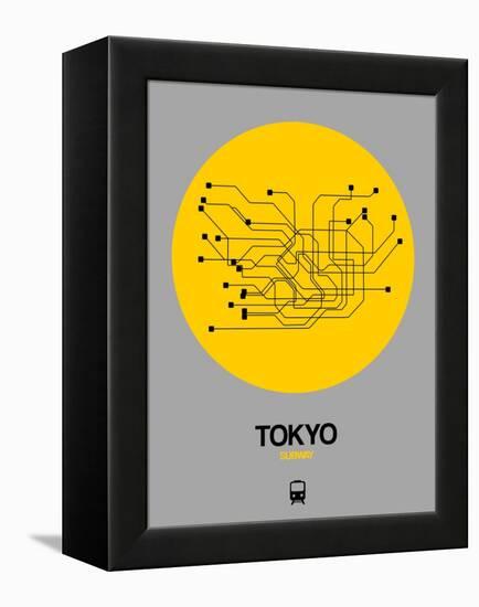 Tokyo Yellow Subway Map-NaxArt-Framed Stretched Canvas